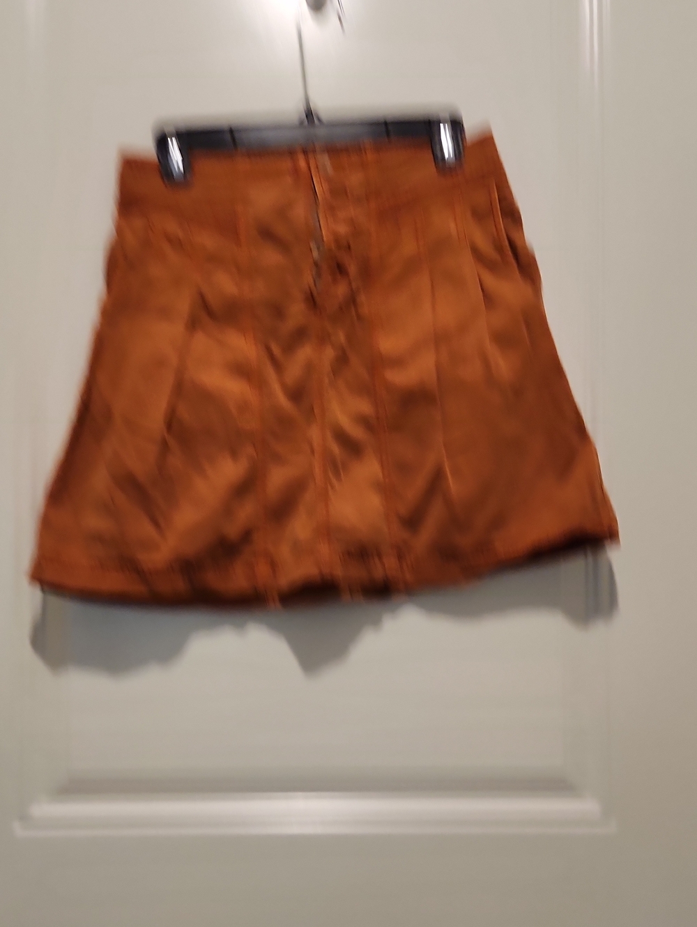 Anthropologie Rust Orange Button-Front A-Line Mini Skirt - Medium